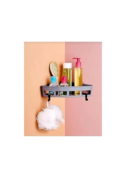 Üçgen Köşelik Yapışkanlı Banyo Rafı Banyo Düzenleyici Duş Rafı Organizer Mutfak Organizeri