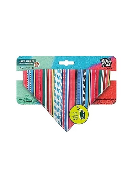 M-Pets Jazz Stripes Bandana Collar (M)