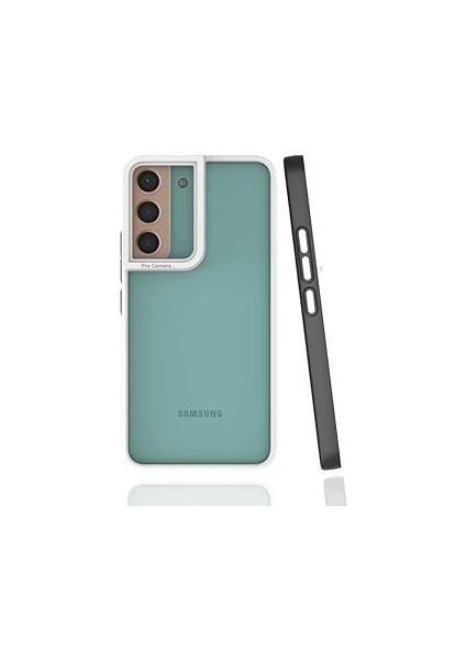 Ehr. S22 Uyumlu Kamera Korumalı Arkası Mat Yanları Renkli Tpu Silikon Kılıf (Siyah,