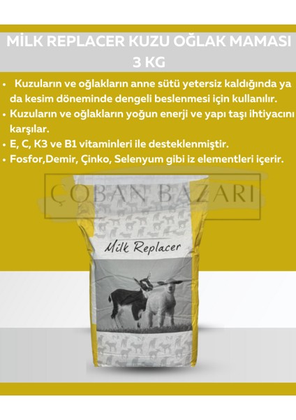 Milk Replaker Kuzu ve Oğlak Maması 3 kg