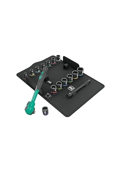 Wera 05005530001 8100 Sb 12 Zyklop Cırcır Seti, Değiştirme Kolu, 3/8 Inç Tahrik, Metrik, 16