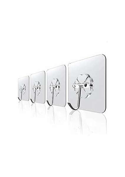 Sas Haus Askı Askılık 5 Adet Güçlü Şeffaf Duvar Askısı Askılığı Yapışkan Vantuz Kanca Mutfak Banyo