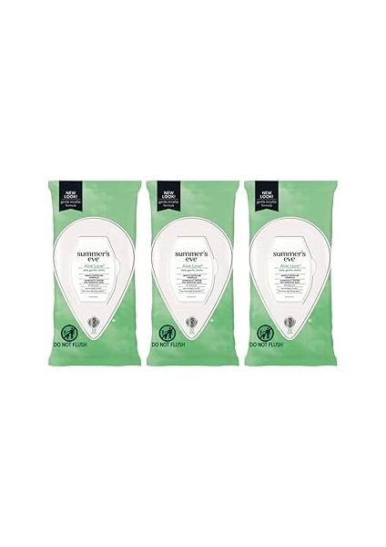 Summers Eve Temizlik Bezleri 32 Adet Aloe Aşk, 32 Adet (3'lü Paket)