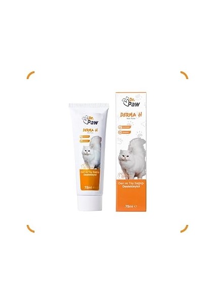Dr. Paw Derma H: Tüy ve Cilt Sağlığı Destekleyici Malt Paste Kediler Için Glutensiz ve Şekersiz (10