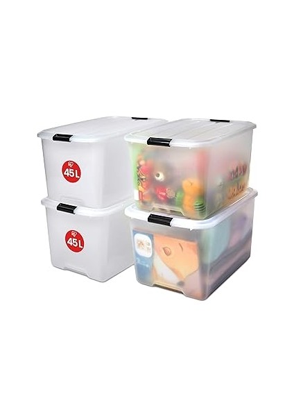Iris Ohyama Tb-45 Kutu Seti, 45L, Şeffaf