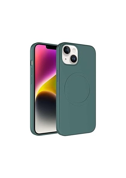 13/14 ile Uyumlu Kılıf - ile Uyumlu Şarj Özellikli, Koyu Yeşil Silikon Kapa