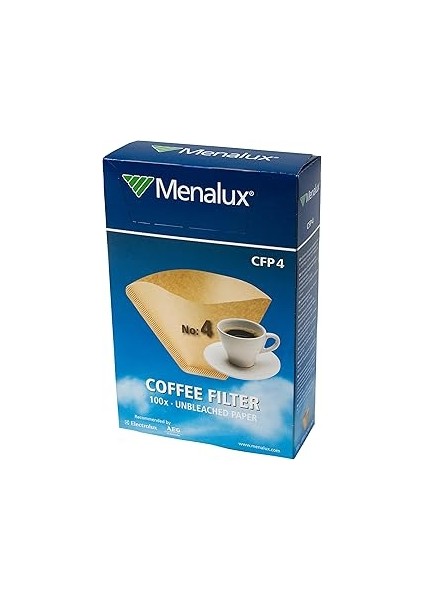 Menalux Cfp4 - 100 Kağıt Filtre, Numara 4, Damla Kahve Makinesi Için