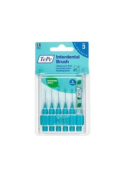 Tepe Blister 0.6 mm - Mavi̇ Diş Arayüz Fırçası (1 x 6 Adet)