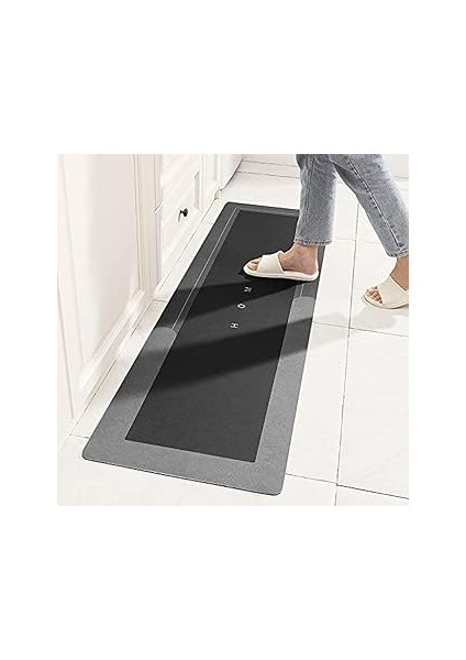 Netmarkt Banyo Paspası Halısı, Süper Emici Zemin Paspası Hızlı Kuruyan Ince Banyo Paspasları Halıla