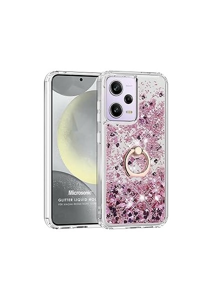 Microsonic Note 12 5g Için Kılıf Glitter Liquid Holder Pembe [redmi Note 12 P