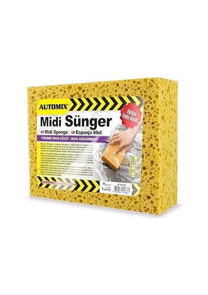 Automix Midi Sünger | Araç Temizlik ve Bakım Süngeri | Dayanıklı ve Etkili Temizlik