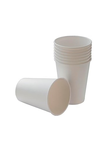 Cuptoyou 12 Oz Beyaz Tek Kullanımlık Karton Bardak 300 Ml, Kahve, Çay, Ofis, Ev ve Parti Kullanımı