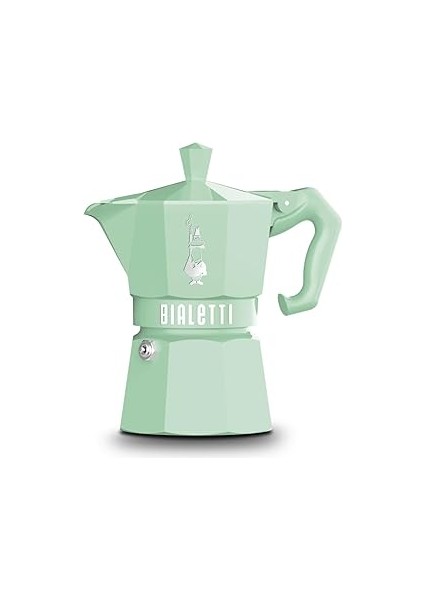 - Moka Exclusive: 3 Cups Ocak Üstü Espresso Pişirici - 130ML - Yeşil Renk - Alüminyum Gövd