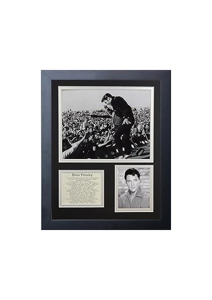 Efsanevi Ölüm Asla Elvis Presley Live Çerçeveli Fotoğraf Kolajı, 11 x 35,6 cm