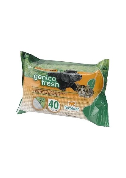 Ferplast Genico Fresh Kedi Köpek Temizleme Mendili (Yeşil Çay Kokulu)
