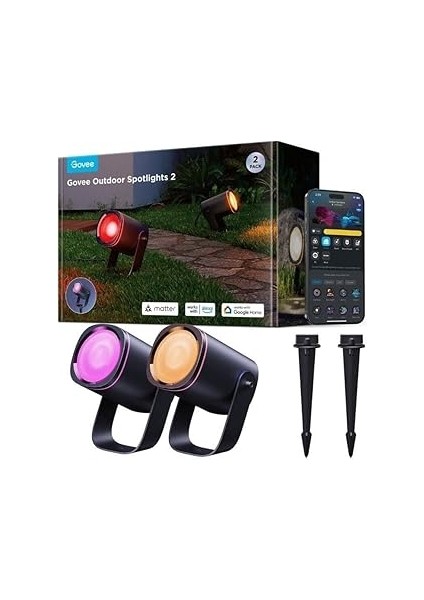 Govee Rgbicww Dış Mekan Spot Aydınlatma - 2'li Paket