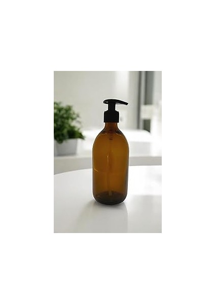 Kahverengi Cam Sıvı Sabunluk Kilitlenebilir- 500 ml