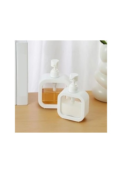 Yunhan 400 ml Dikdörtgen Banyo Mutfak Sıvı Sabunluk, Bulaşık Lavabo Deterjanlık, Tezgah Üstü (2)