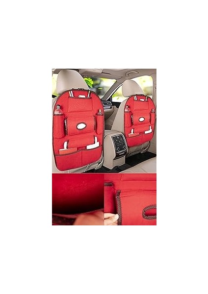 Randoffon Tekli Oto Koltuk Arkası Organizer Düzenleyici Araç Içi (Kırmızı)