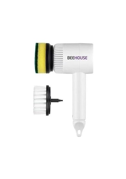Beehouse Şarjlı 2 Başlıklı Otomatik Temizlik Fırçası - Tuvalet Lavabo Tezgah Mutfak Bulaşık Temizli