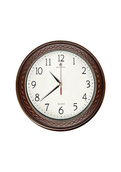 Bellisima BL-1059 Serisi Klasik Kadran Sessiz Akar 30 cm Duvar Saati Kırmızı