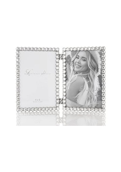 4x6 Gümüş Metal Işıltılı Çift Çerçeve - Şeffaf Parlaklık