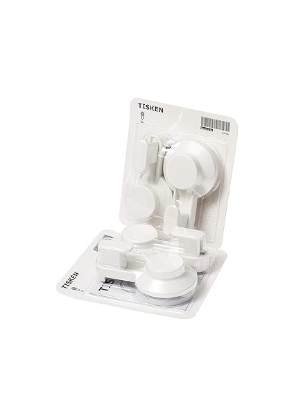 Tisken Vantuzlu Kanca; Beyaz; 4 Adet