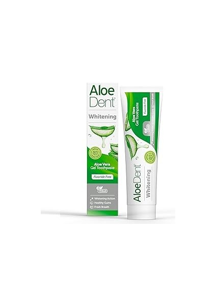 Aloe Dent Whitening, Ekstra Beyazlatıcı Diş Macunu, Florürsüz, 100 ml