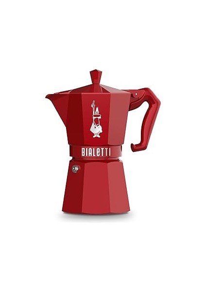 - Moka Exclusive: 6 Cups Ocak Üstü Espresso Pişirici - 270ML - Kırmızı Renk - Alüminyum Gö