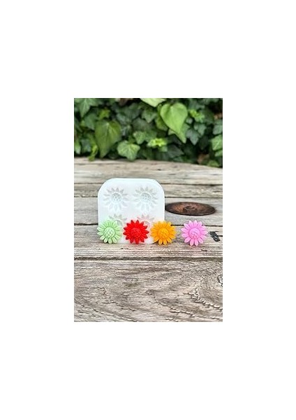 Rufus Ayçiçeği Dörtlü Mum Kalıbı (Silikon)