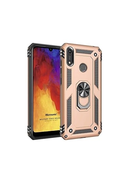Microsonic Y6S 2019 Için Kılıf Military Ring Holder [Y6S 2019 ile Uyumlu Kılıf - Gold]