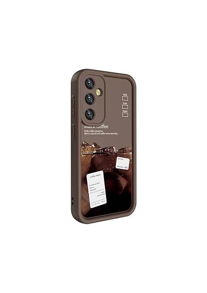 Zore ile Uyumlu S23 Fe Kılıf Kamera Korumalı Baskılı Arka Yüzey Zore Klas Kapak Koyu Kahve