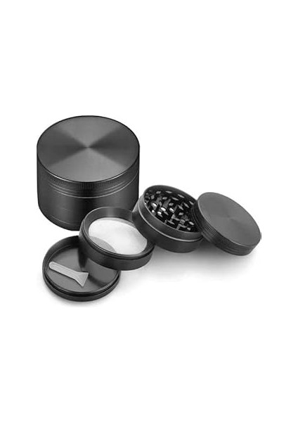 Valkyrie 63 mm 4 Katmanlı Mıknatıslı Çinko Alaşım Herbal Grinder Baharat Bitki Ot Öğütücü Siy