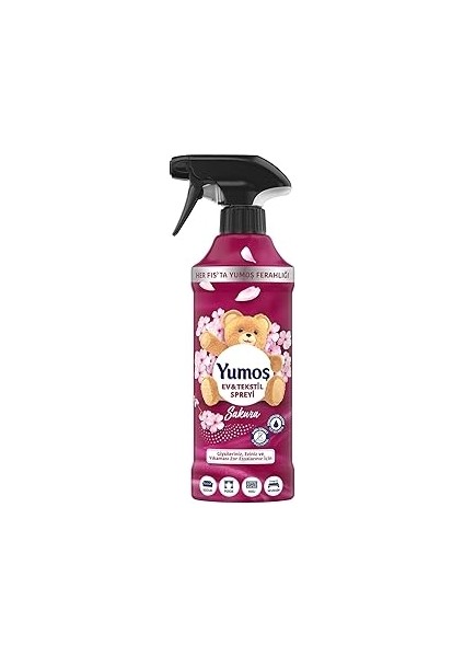 Yumoş Sprey Yıkanması Zor Eşyalar Için Giysi Spreyi Sakura 450 ml