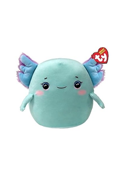 Ty Squishy Beanies - Charlie L'axolotl, Gözlü Yumuşak Peluş Yastık, Büyükler ve Küçükler Için