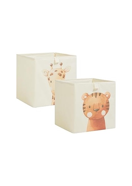 Ocean Textile 2'li Çocuk Odası Sevimli Hayvanlar Kutu Set 33 x 30 x 33 cm