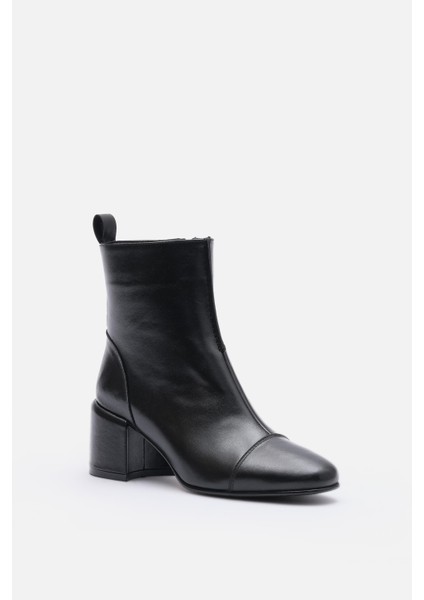 Bestyle Gerçek Deri Siyah Fermuarlı Topuklu Bot fırsatları