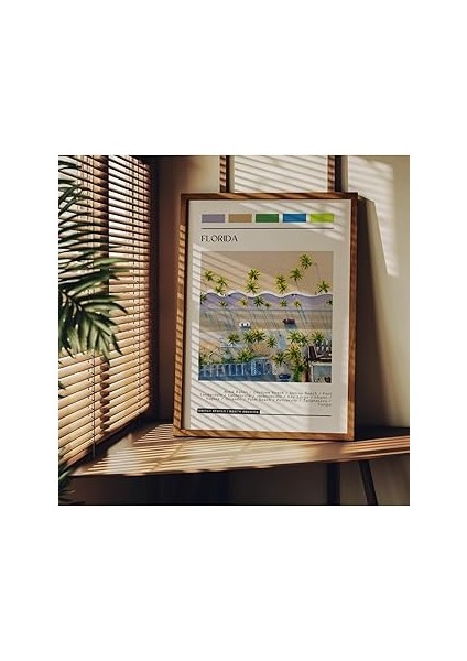Fark Tanıtım Çerçevesiz Poster, Dekoratif Çerçevesiz Poster, Tablo, Florida, 40 x