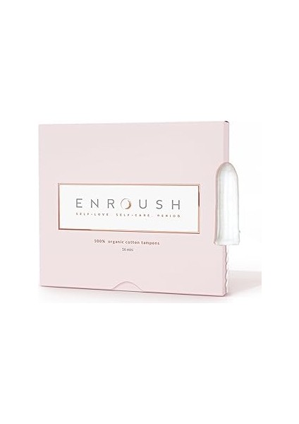 ENROUSH%100 Organik Pamuklu Tampon | Doğada Çözünür ve Toksinsiz | Hipoalerjenik - Tahriş ve Alerji