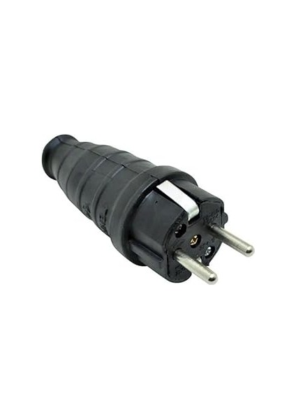 Kauçuk Topraklı Erkek Fiş 16A Siyah 220V