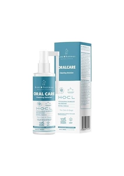 Kahu Naturals Ağız Diş Sağlığı, Taze Nefes, Koku Tartar Plak Önleyici, Kedi ve Köpek, 75 ml