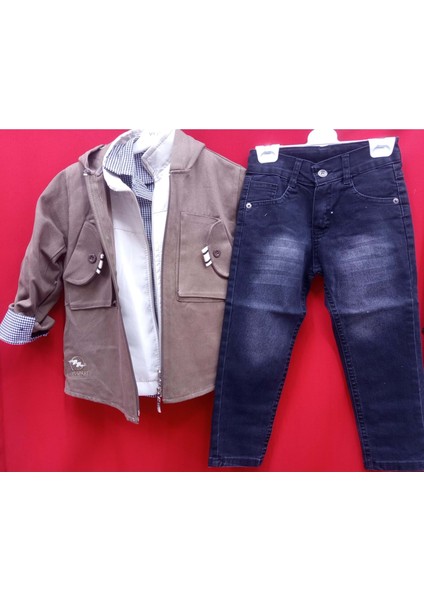 1222.5203 Cepli Erkek Dörtlü Tam Takım 1/4 Yaş - Kahve - 1-2 Yaş - BSK41X00011102-KAHVE-1-2 Yaş