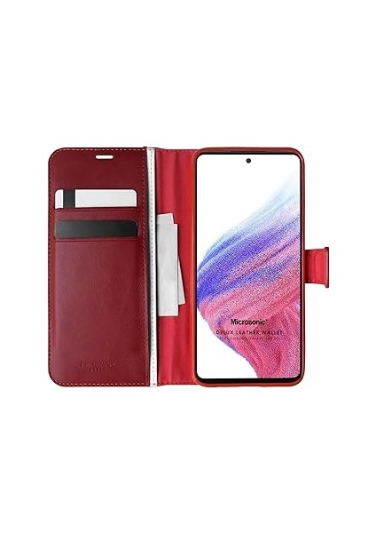 Microsonic A53 5g Için Kılıf Delux Wallet Kırmızı [galaxy A53 5g ile Uyumlu