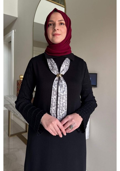 Şölen Fularlı Triko Elbise Siyah modelleri