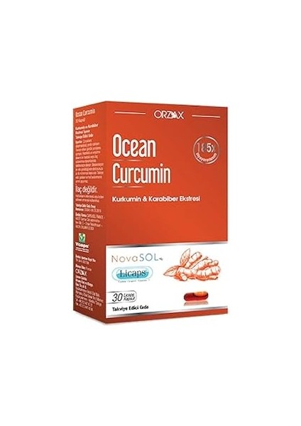 Ocean Curcumin ve Karabiber Ekstresi Içeren 30 Kapsül