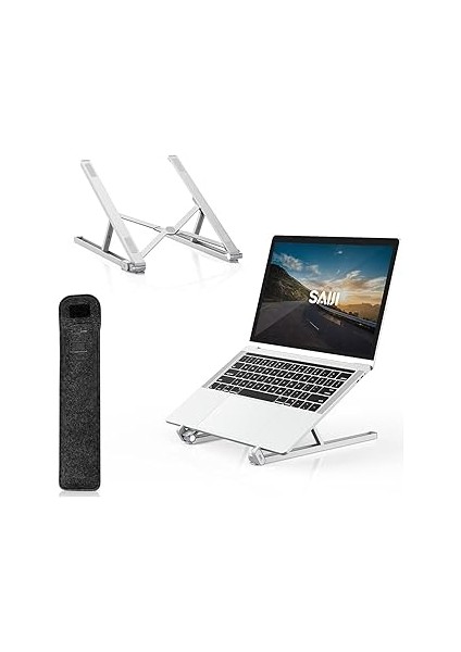 Bix Saiji X2 Taşıma Çantalı Alüminyum Notebook Laptop Standı Gümüş
