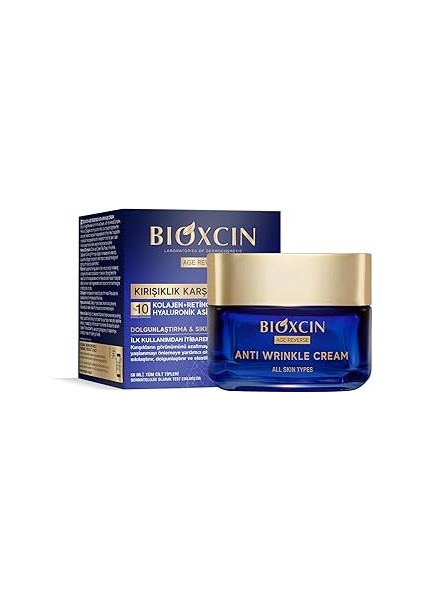 Bioxcin Age Reverse Kırışıklık Karşıtı Krem 50 ml -%10 Retinol, Kolajen Dolgunluk, Sıkılık
