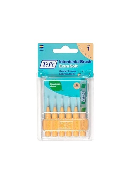 Tepe Blister X-Soft 0.45 mm - Turuncu Diş Arayüz Fırçası (1x 6 Adet)