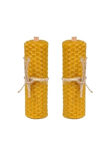 X-Perk Ahşap Fitilli Doğal Bal Mumu 2'li̇ Set