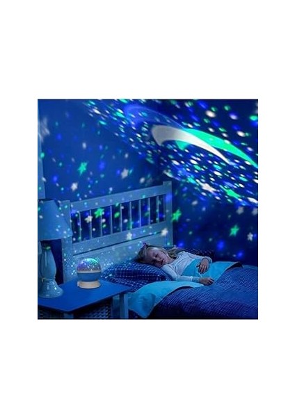 Mobee Dönen Star Renkli Yıldızlı Gökyüzü Projeksiyon Gece Lambası
